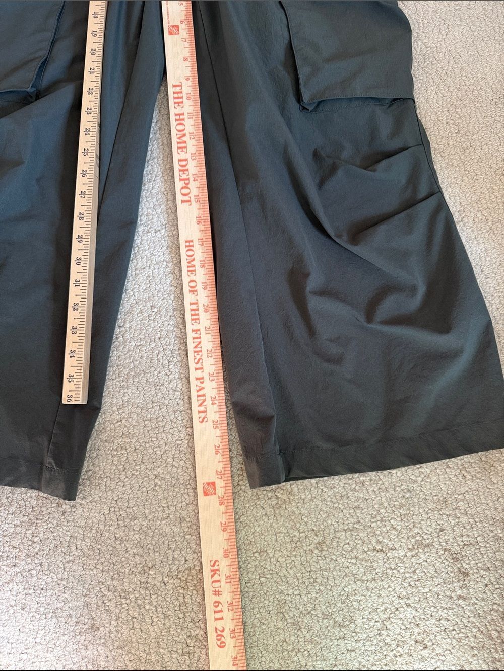 Cider Olive Green Wide Cargo Stretch Trousers Pants Size Small - Picture 8 of 10